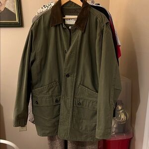 Orvis Men's Green Field/Chore Jacket with Brown Collar